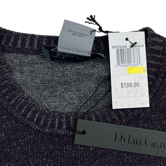 New Dylan Gray Classic Men US M Purple Grey Crew Neck Sweatshirt Cashmere - Picture 9 of 10